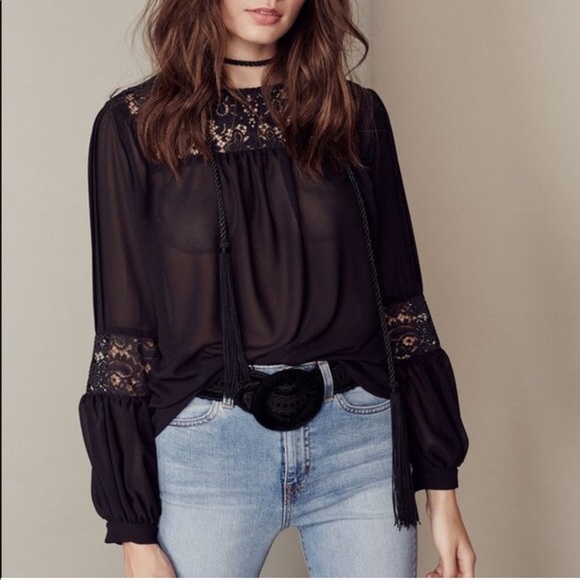 For Love & Lemons Sacramento Blouse in black - Picture 2 of 8